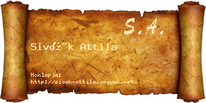 Sivák Attila névjegykártya