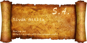 Sivák Attila névjegykártya